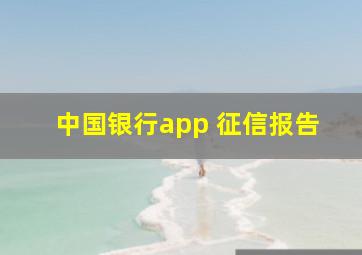 中国银行app 征信报告